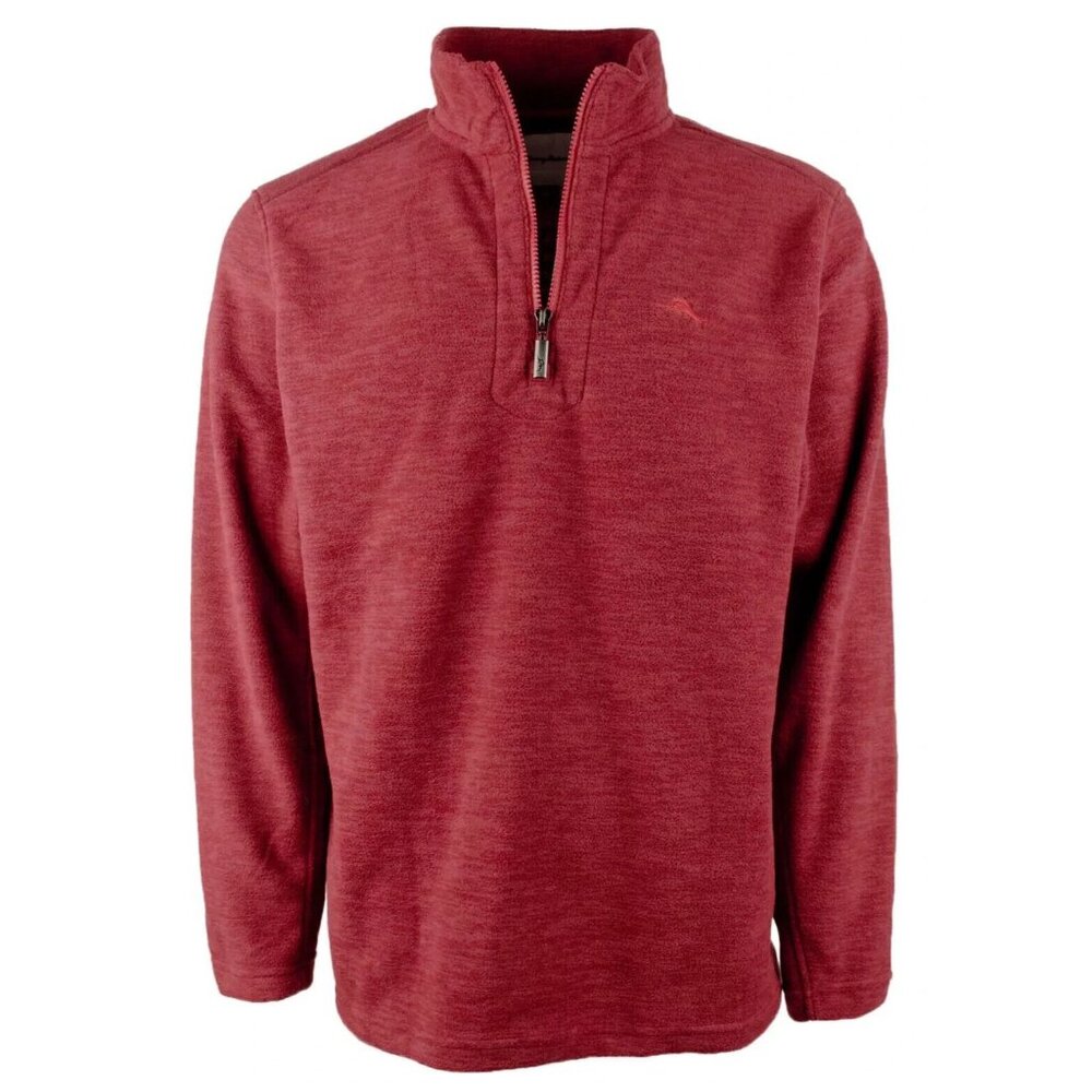 Tommy Bahama Men's Cloud Peak Half Zip Fleece Pullover Sangria Small